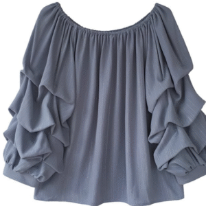 日系一字領露肩雪紡七分/長袖襯衫上衣