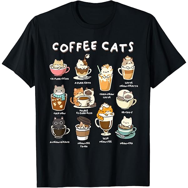 Cats & Coffee Purr Fect Tee (Black)
